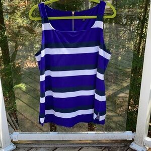 Ann Taylor dressy striped blue top